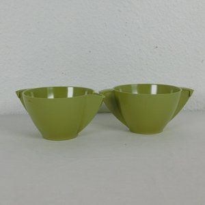 Green Melmac Mallo-Ware Sugar Bowl & Creamer Set Melamine Mallory Vtg 50s NO LID